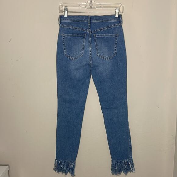 Free People We The Free Great Heights Frayed Hem Skinny Jeans Denim Pants 28 - Picture 7 of 9
